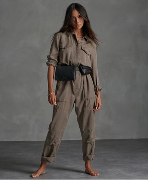 Superdry Desert Military Jumpsuit Női Ruhák Szürke | OVRMN6534